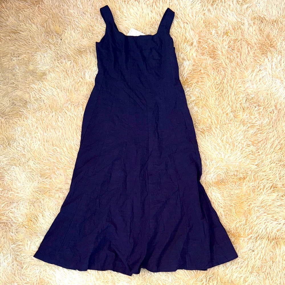 🆕 Merokeety Elegant Navy Blue Sleeveless Dress - S